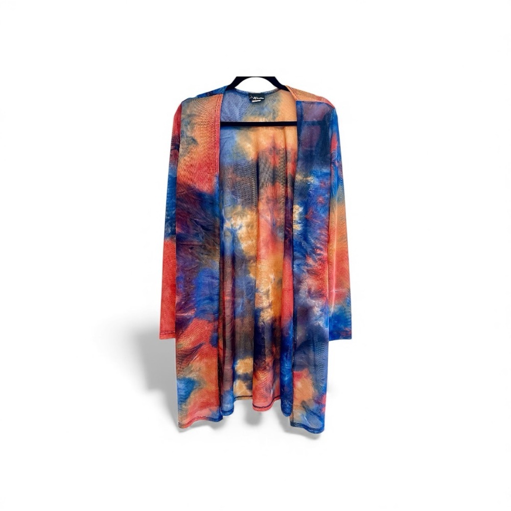 Vintage Y2K NY Invasion Sheer Multicolor Tie-Dye Wrap - OS